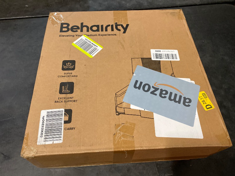 Photo 1 of Extra Wide Stadium Seats with Back Support, Bleacher Chairs with High Back and Cushion, Padded Portable Fording Bleacher Seat with Armrests, Cup Holder and Storage Pockets (Orange)