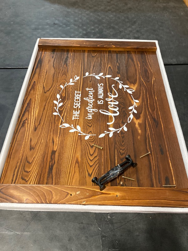 Photo 1 of Noodle Board Stovetop Cover with Handles, Sink Wood Block Covers for Electric & Gas Stove, RV Stove Burner, Farmhouse Decorative Wooden Tray for Kitchen-The Secret Ingredient Is Always Love