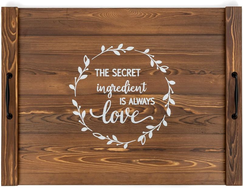 Photo 1 of Noodle Board Stovetop Cover with Handles, Sink Wood Block Covers for Electric & Gas Stove, RV Stove Burner, Farmhouse Decorative Wooden Tray for Kitchen-The Secret Ingredient Is Always Love