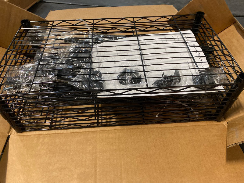 Photo 1 of 5-Wire Shelving Metal Storage Rack Adjustable Shelves,Standing Storage Shelf Units for Laundry Bathroom Kitchen Pantry Closet(Black,11.8" D x 21.2" W x 53.5" H)