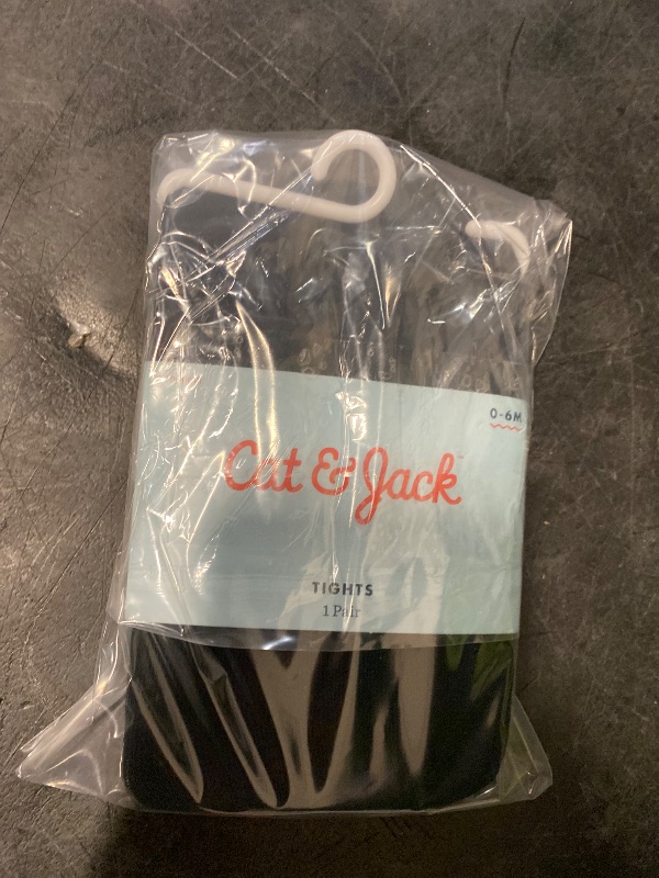 Photo 1 of 0-6M Baby Girls' Solid Opaque Tights Black