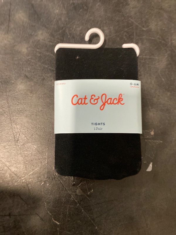 Photo 1 of 0-6M Baby Girls' Solid Opaque Tights Black