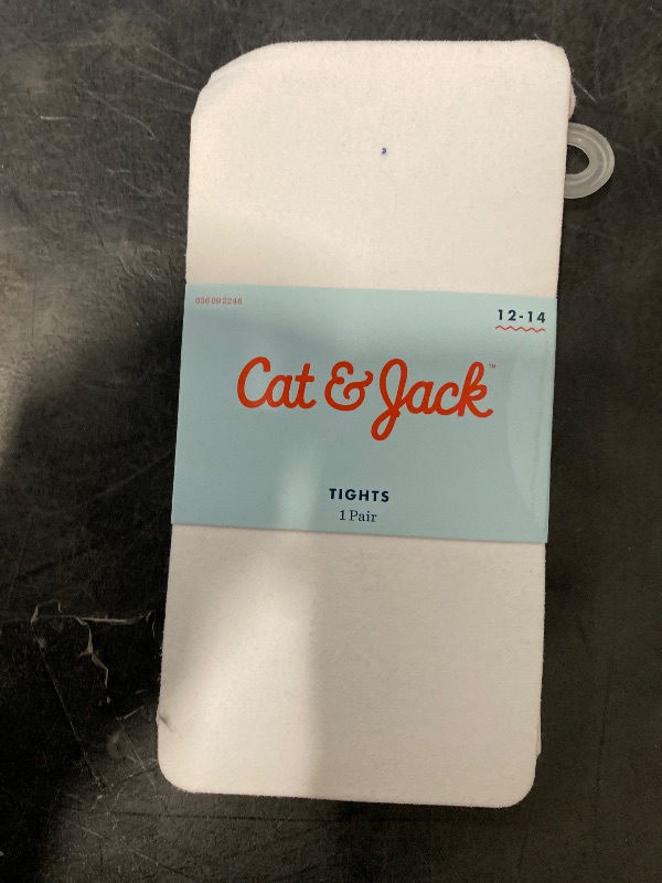 Photo 1 of 12-14 Girls' High Waisted Nylon Tights Fresh White 