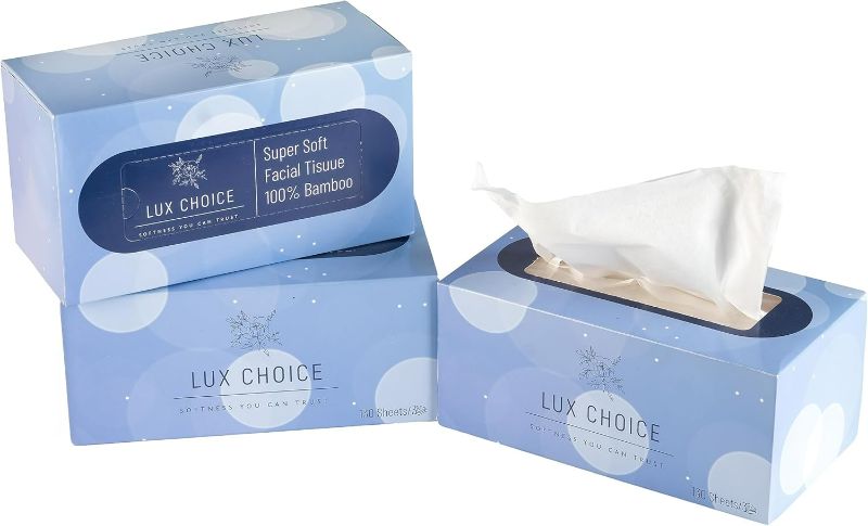 Photo 1 of Bamboo Facial Tissues – 130 Tissues per Box, 3 Ply, Ultra Soft, Eco-Friendly & Hypoallergenic – for Home, Baby Care & Sensitive Skin