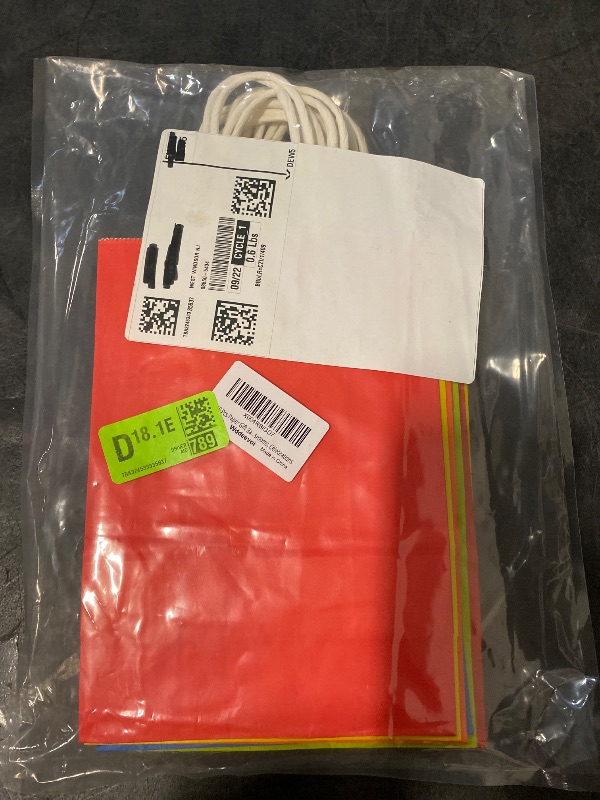 Photo 1 of 10 Pcs Paper Gift Bags with Handles, 8" Rainbow Color Goodie Bags for Party, Christmas, Favor, Birthday, Wedding, Events, Classrooms, Celebrations