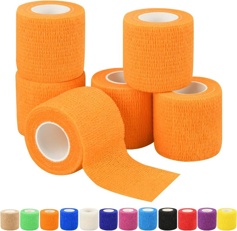 Photo 1 of 6pcs 2in Self Adhesive Bandage Wraps, Vet Wraps, 12 Colors to Choose, 5 Yard Self Adherent Wraps for Sports, Wrist, Ankle and Swelling