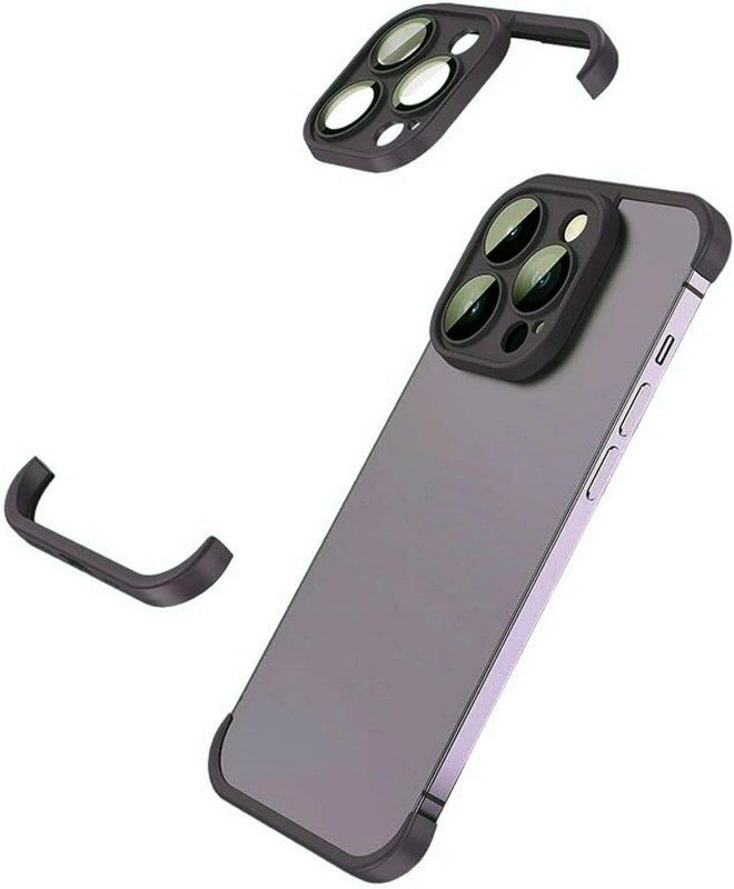 Photo 1 of Corner Camera Protector Compatible Wiith iPhone 16 Edge Protection Pad Miniamalist Case Bumper Black (Orange, iPhone 17 Pro)