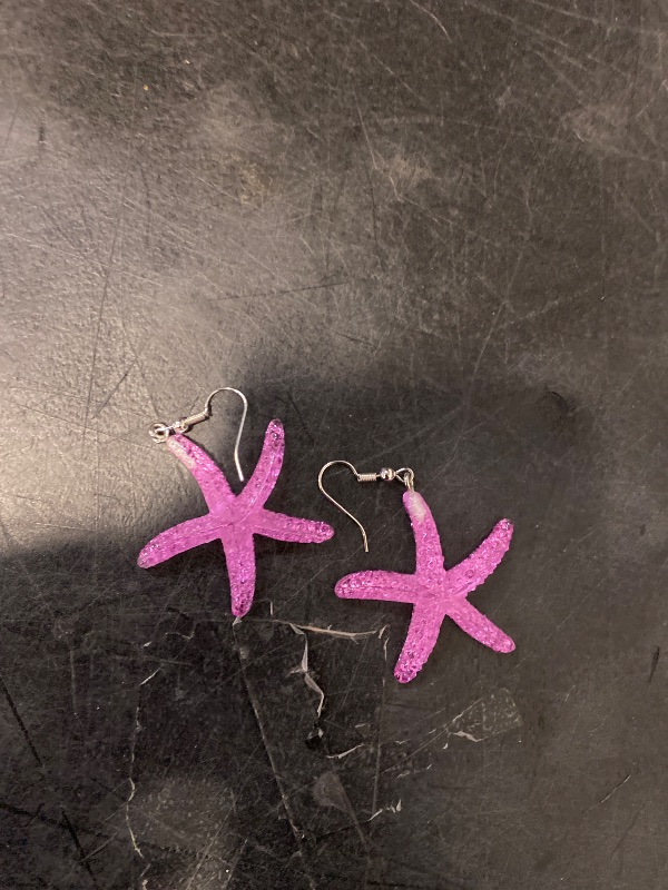 Photo 1 of Ocean Starfish Conch Dangle Earrings Mutilcolor Acrylic Resin Dainty Sea Snail Earrings Summer Beach Statement Jewelry for Women