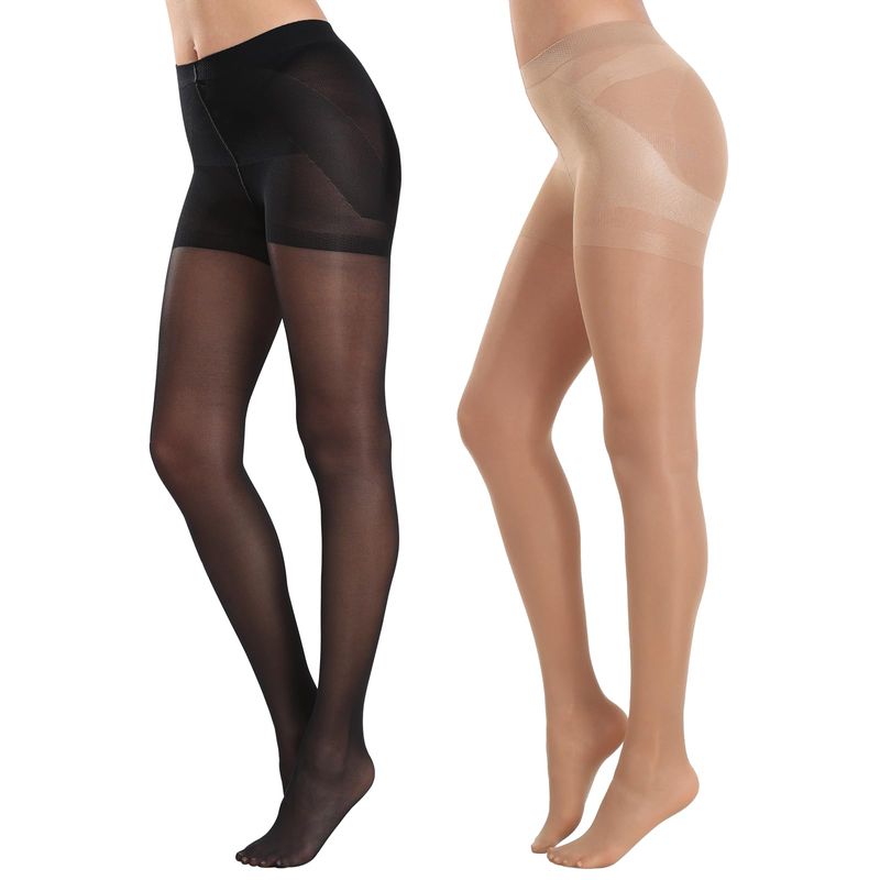 Photo 1 of 15 Denier Silky Slimming Sheer Tights - 2 Pack - One Size