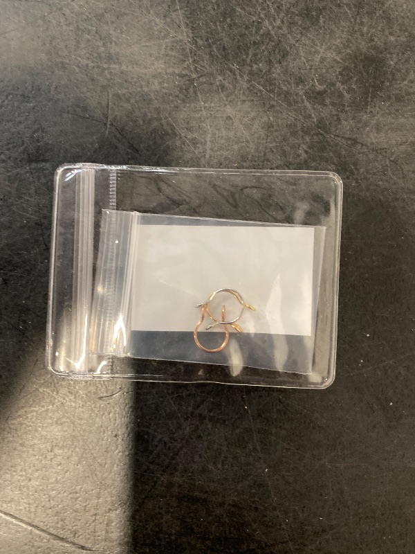 View 3 of Fake Septum Hoop Nose Ring - 20g, 8mm, Clip On, Gold, Rose Gold, Silver, Non-Pierced Faux Body Piercing Jewelry