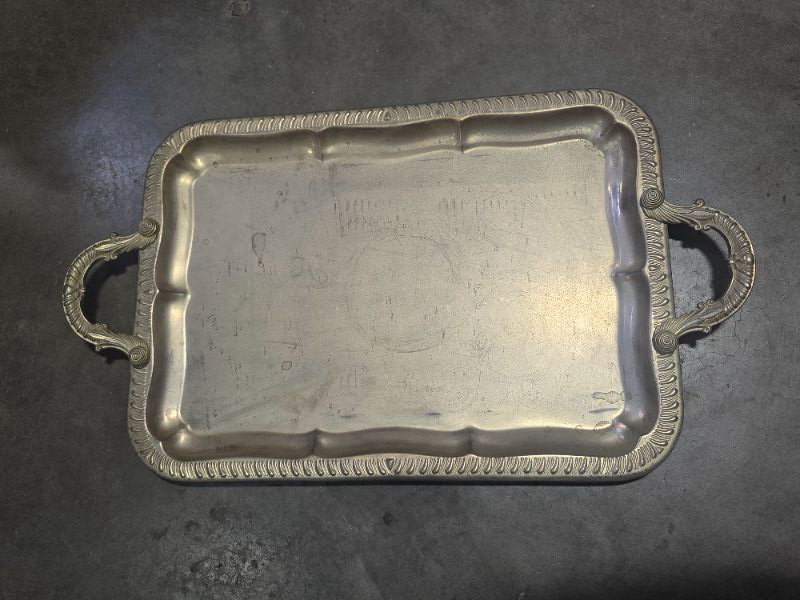 Photo 1 of Vintage Golden Crown Serving Tray Silver plated EP On Steel 