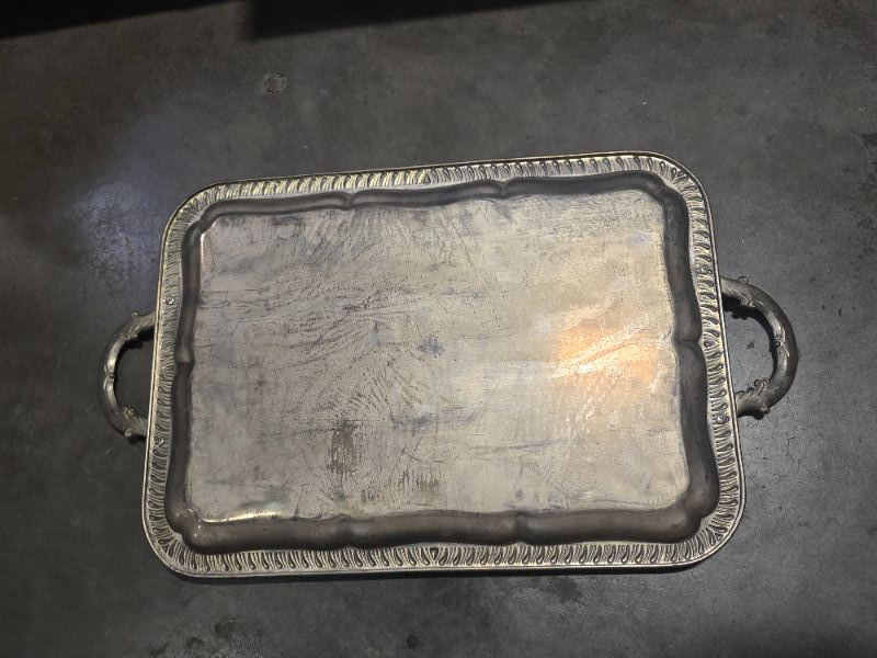 Photo 1 of Vintage Golden Crown Serving Tray Silver plated EP On Steel 