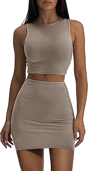 Photo 1 of XS Women Summer 2 Piece Mini Skirts Outfits Short Sleeve Crop Top Lace Trim Crop Top Mini Skirt Set Two Piece Lounge Set