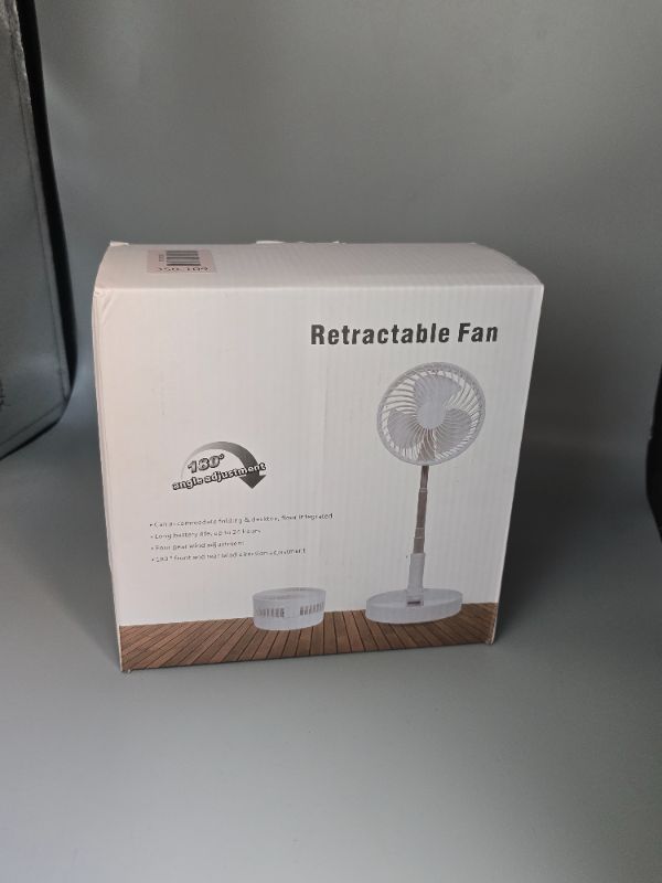 Photo 1 of Portable Standing Fan/Folding USB Desk Fan/Telescopic Floor Fan, 7200mAh Rechargeable Cooling Fan Personal Table Fan Quiet, Adjustable Height 36-97.5cm, for Home Office Tent Outdoor Camping White