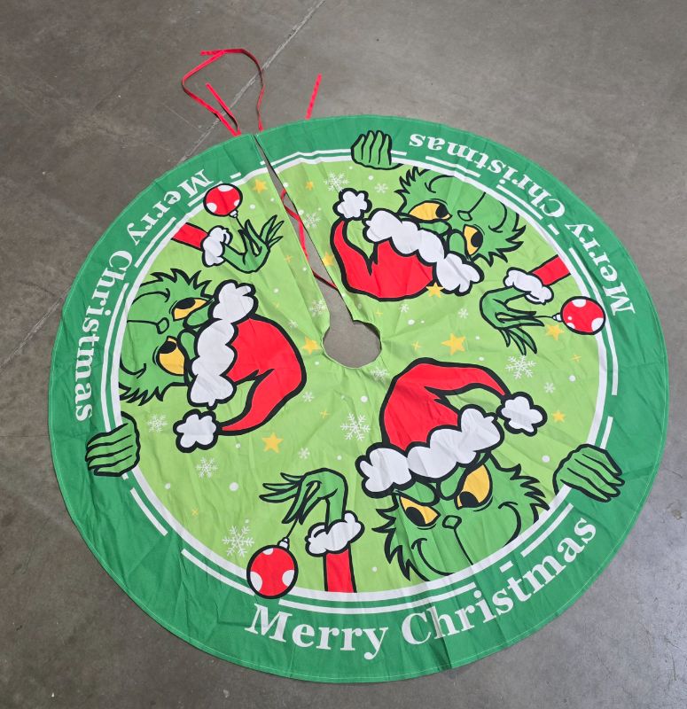 Photo 1 of Green Grinch Christmas Tree Skirt 