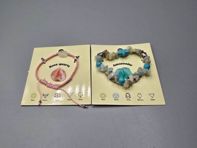 Photo 1 of Amazonite & Rose Quarts Bracelets
