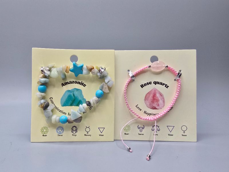 Photo 1 of Amazonite & Rose Quarts Bracelets
