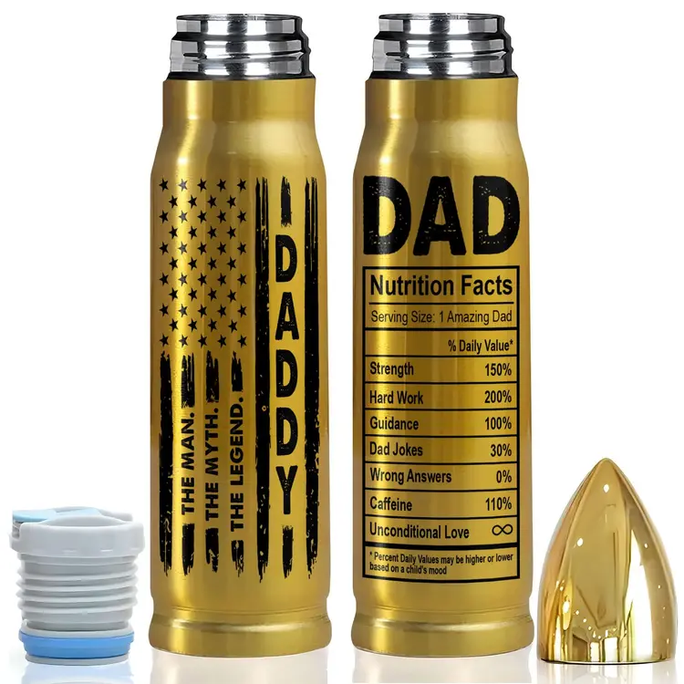 Photo 1 of Gifts for Dad – Funny 17oz American Flag TOP DAD Tumbler, Unique Fathers Day and Birthday Gift from Daughter or Son, Gift for Husband, Grandpa, or Father Figures