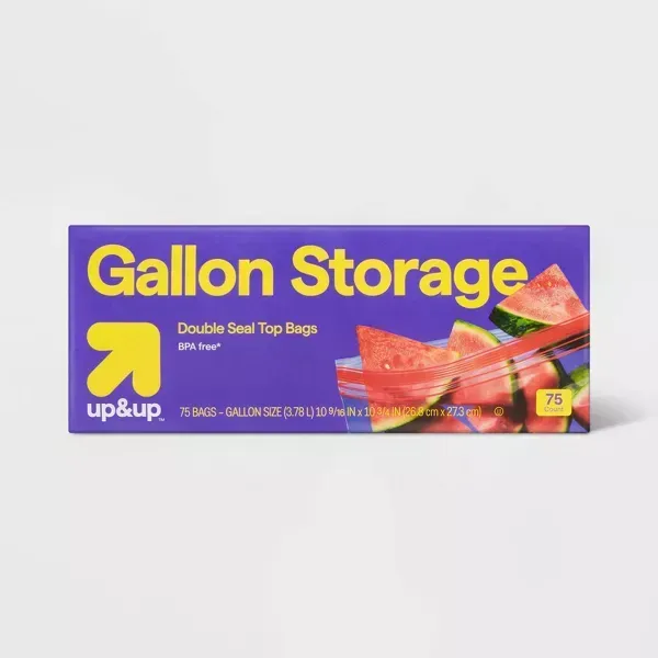 Photo 1 of Up Up Gallon Storage Bags Double Zipper 75ct