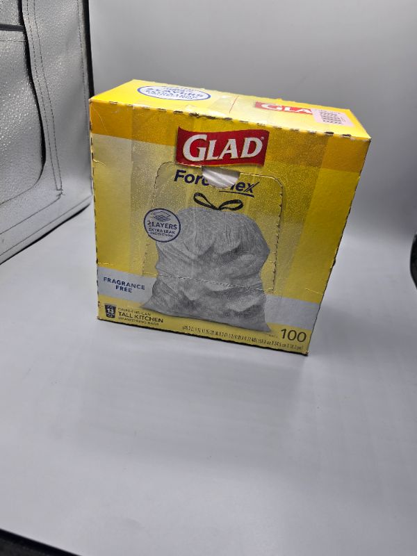 Photo 1 of Glad ForceFlex Drawstring Fragrance Free Trash Bags - 13gal/100ct