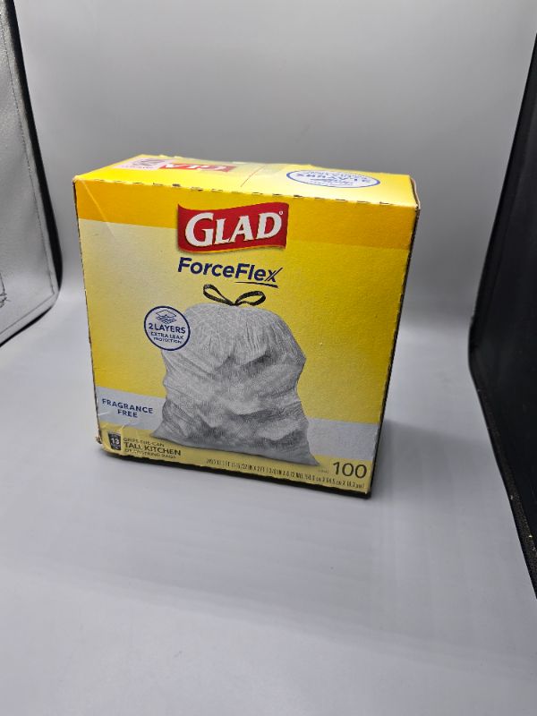 Photo 1 of Glad ForceFlex Drawstring Fragrance Free Trash Bags - 13gal/100ct