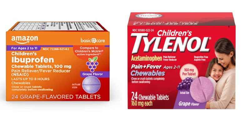 Photo 1 of 2 Pack Children's Chewables Tablets - 1 Ibuprofen 200mg & 1 Tylenol 160mg