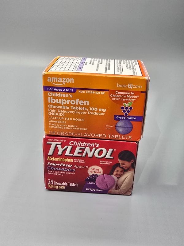 Photo 1 of 2 Pack Children's Chewables Tablets - 1 Ibuprofen 200mg & 1 Tylenol 160mg