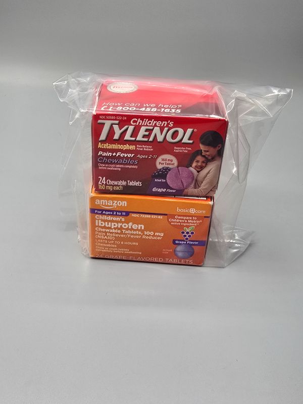 Photo 1 of 2 Pack Children's Chewables Tablets - 1 Ibuprofen 200mg & 1 Tylenol 160mg
