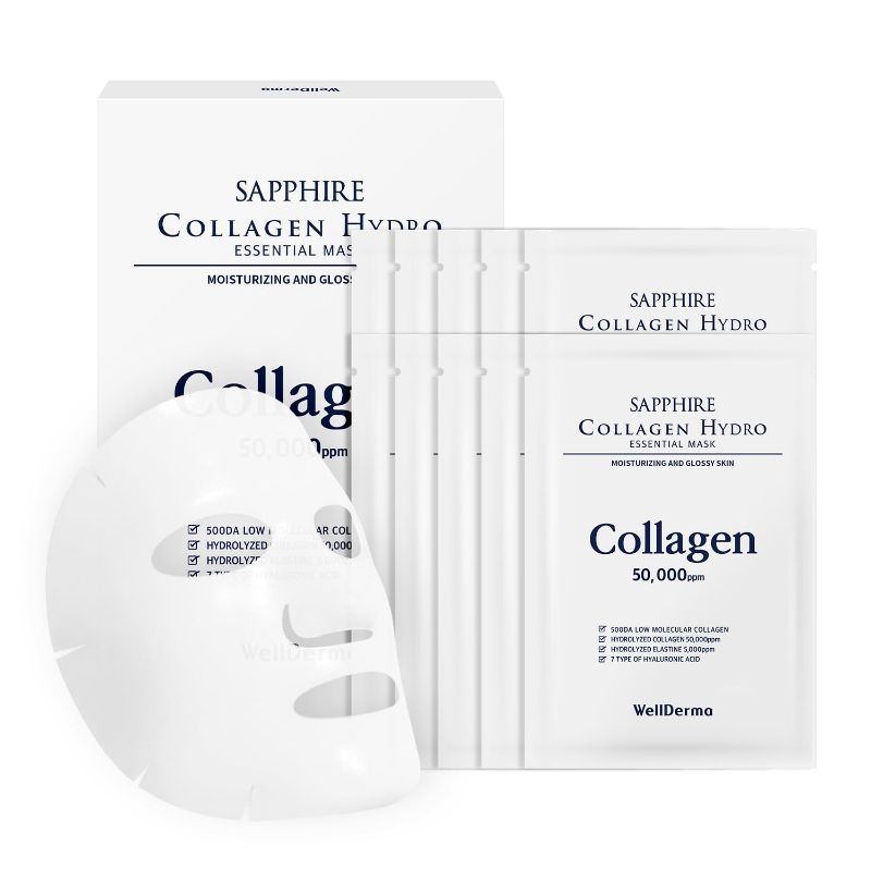 Photo 1 of WellDerma - Sapphire Collagen Hydro Essential Mask Set Contains 50,000 ppm of hydrolidized collagen