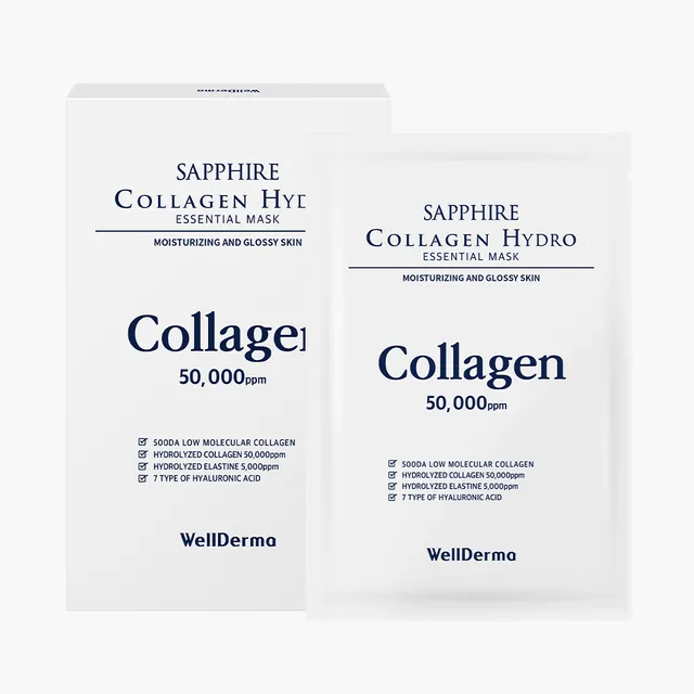 Photo 1 of WellDerma - Sapphire Collagen Hydro Essential Mask Set Contains 50,000 ppm of hydrolidized collagen
