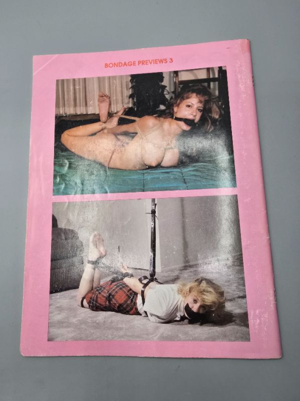 Photo 1 of BONDAGE PREVIEWS. No. 03 | September 1991.
Van Nuys: London Enterprises | Harmony Communications, 1991. Saddle-stapled magazine