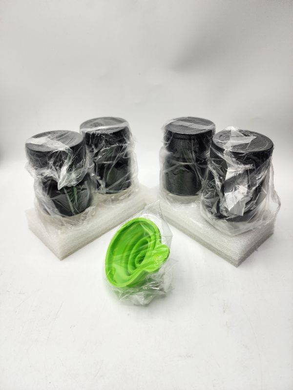 Photo 1 of 4 Pack Glass & Metal Seasoning Shakers 3 Different Lid Openings With Silicon Funnel