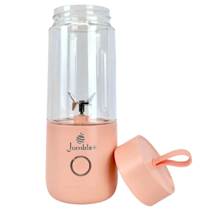 Photo 1 of Jumble + Cordless Portable Blender Blend Fruit Veggies Or Drinks On The Go Rechargeable Battery Cordless Charging Plate Waterproof Sharp Dual Blades Drinkable Spout Plexiglass