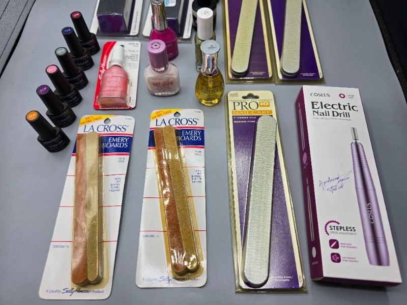 Photo 1 of 21pc Nail Bundle - Files - Polish - Buffers - Nail Drill - Gel Polish