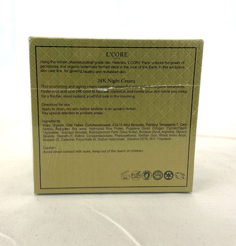 Photo 1 of 24k Nourishing Night Cream Provides Anti-Aging with Powerful Antioxidants Organic Botanicals Hyaluronic Acid and 24k Gold to Hydrate Replenish and Renew Skin While You Sleep Fresh Radiant Looking Skin New 