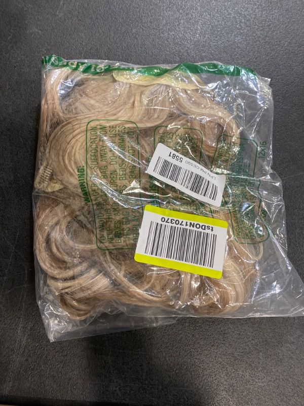 Photo 1 of Clip in Long Wavy Synthetic Hair Extension 24 Inch Beach Blonde 4PCS Thick Hairpieces Fiber Double Weft Hair for Women