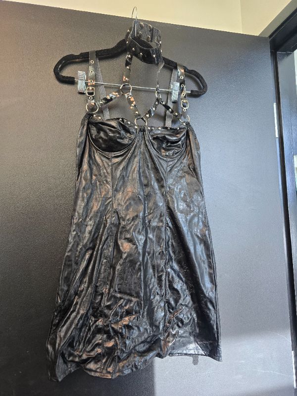 Photo 1 of M/L Leather Bondage Strap Dress With Choker