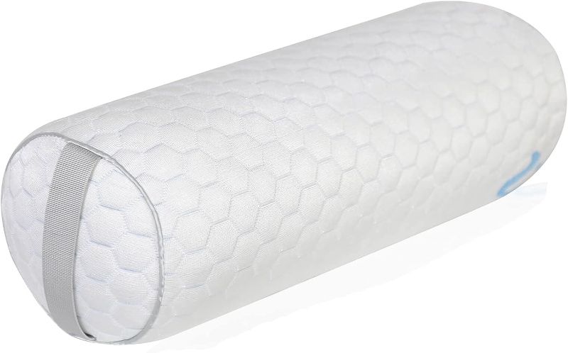 Photo 1 of Kingnex Adjustable Firmness Bolster Roll Pillow for Under Knee Support or Between Legs for Side Sleepers Shredded Latex Cyliner with Removable Cooling Cover 18x6