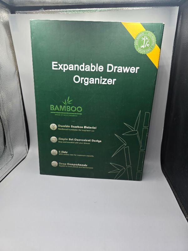 Photo 1 of Bamboo Extending Cutlery Drawer | 6-8 Adjustable Compartments | Naturally Durable & Water Resistant Tray | Wooden Kitchen Organizer