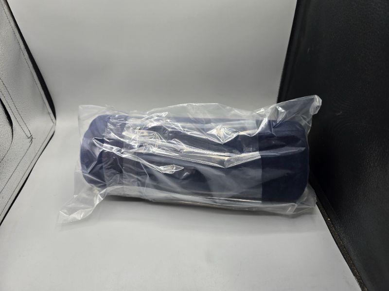 Photo 1 of Bamboo Round Cervical Roll Cylinder Bolster Pillow with Removable Washable Cover, Ergonomically Designed for Head, Neck, Back, and Legs || Ideal for Spine and Neck Support, Navy