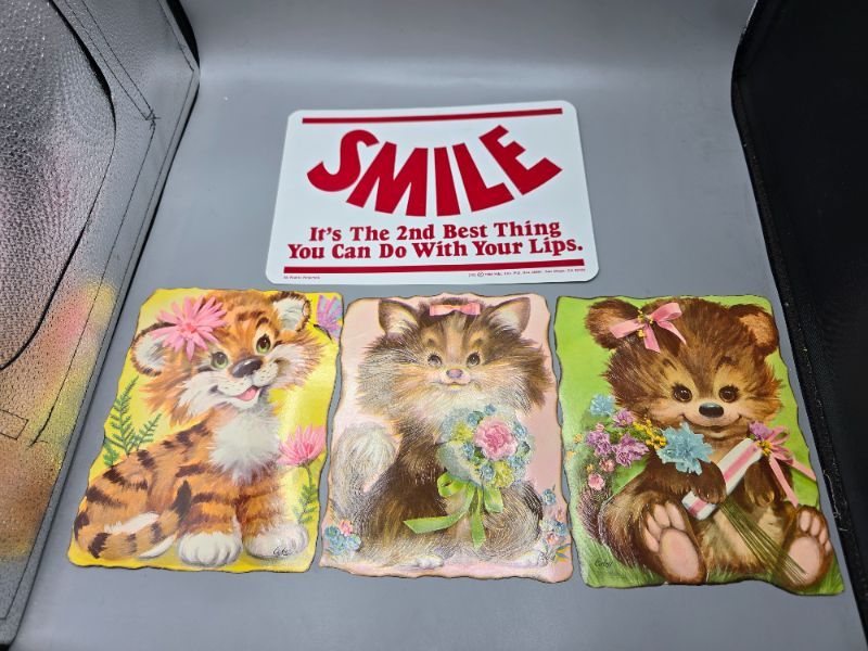 Photo 1 of 3 Vintage Greeting Cards & 1 Sign 