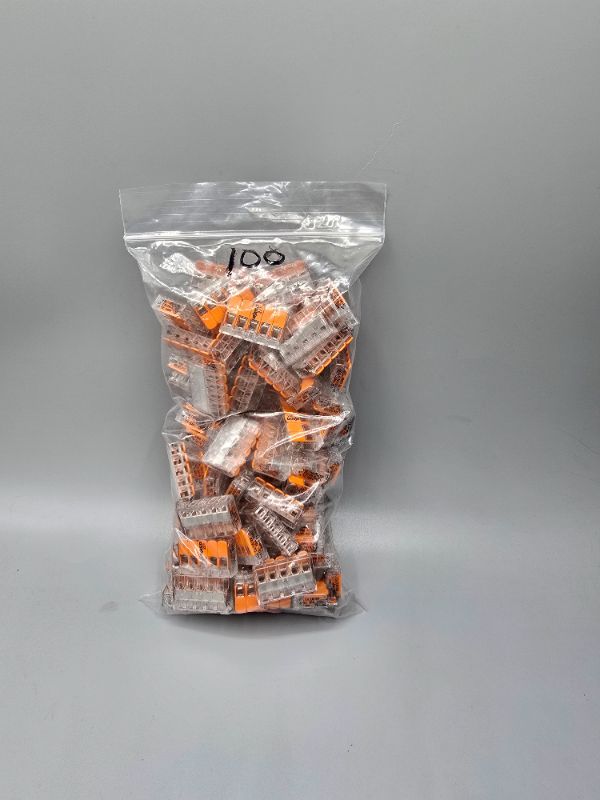 Photo 1 of 100PK Wago 221-415 Lever-Nuts 5 Conductor Compact Connector