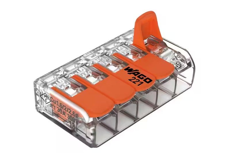 Photo 1 of 100PK Wago 221-415 Lever-Nuts 5 Conductor Compact Connector