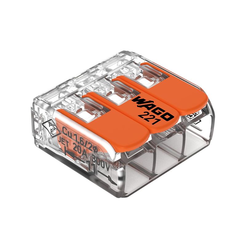 Photo 1 of 150pk Wago 221-413 Lever-Nuts 3 Conductor Compact Connectors
