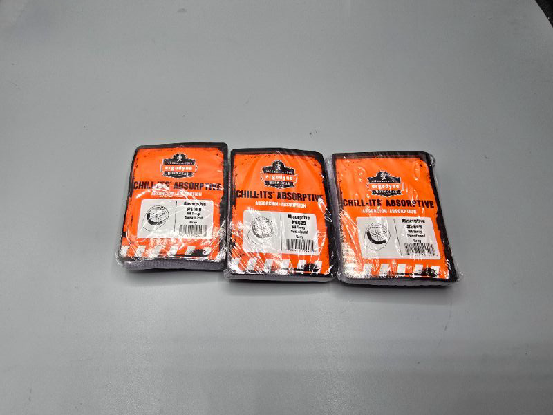 Photo 1 of 3 Pack Ergodyne Chill-ItsÂ® 6609 Terry Sweatband Gray