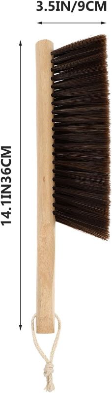 Photo 1 of Hemoton Practical Bed Brush Cleaning Brown Brush Duster Wooden Handle Large Surface Soft Bristles