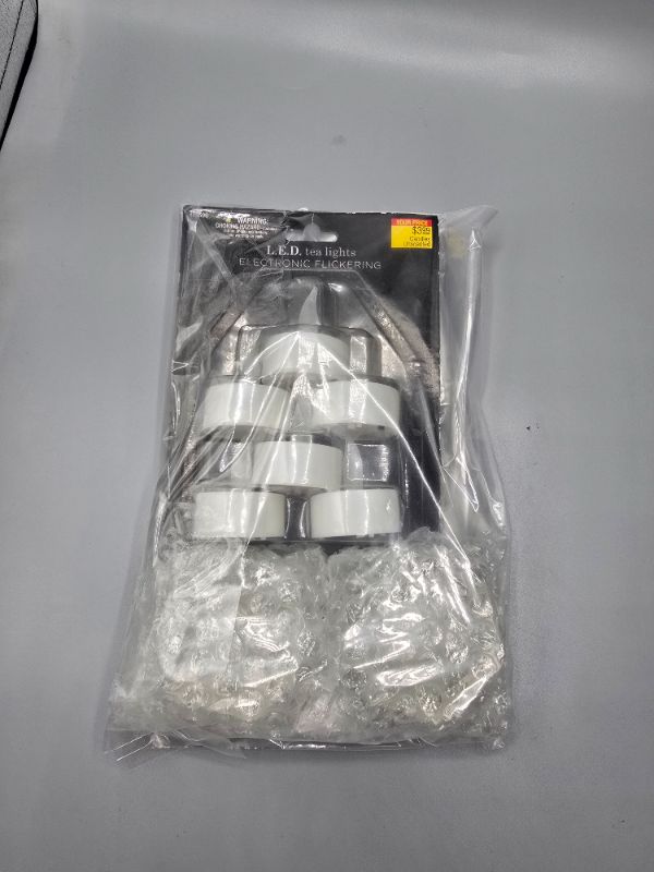 Photo 1 of 2 Crystal Glass Tea Light Candle Holders & 6pk Led Tea Lights