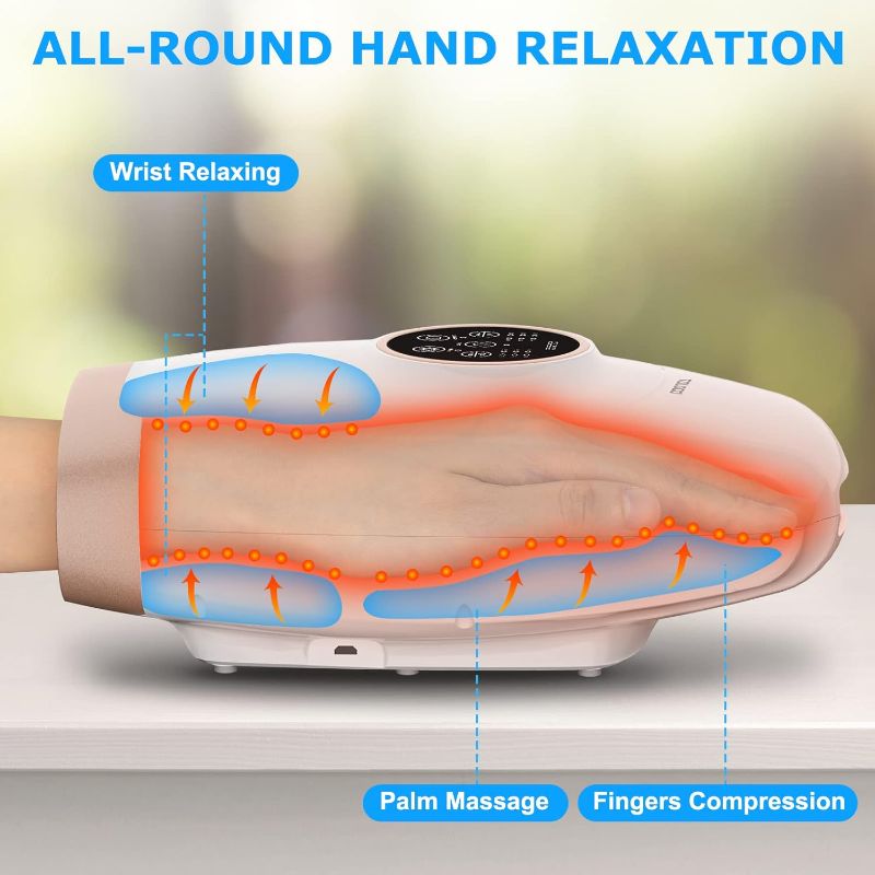 Photo 1 of Hand Massager, Cordless Hand Massager with Heat and Air Compression for Arthritis, Pain Relief and Carpal Tunnel, Birthday Christmas Gifts