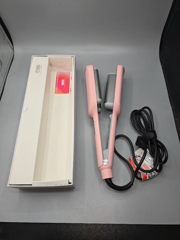 Photo 1 of Iron Hair Waver - TYMO ROVY Beach Waves Wand, Ionic Deep Waver Hair Tool with Ceramic 3 Barrel for Women, Dual Voltage, Anti-Scald, Easy to Use, Pink,