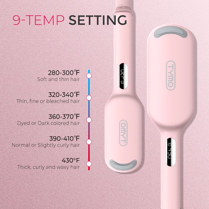 Photo 1 of Iron Hair Waver - TYMO ROVY Beach Waves Wand, Ionic Deep Waver Hair Tool with Ceramic 3 Barrel for Women, Dual Voltage, Anti-Scald, Easy to Use, Pink,